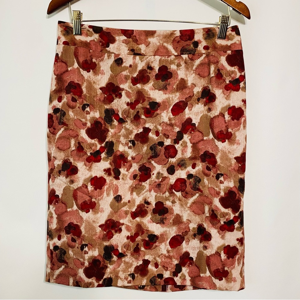 Ann Taylor Womens Floral Pencil Skirt Size 8